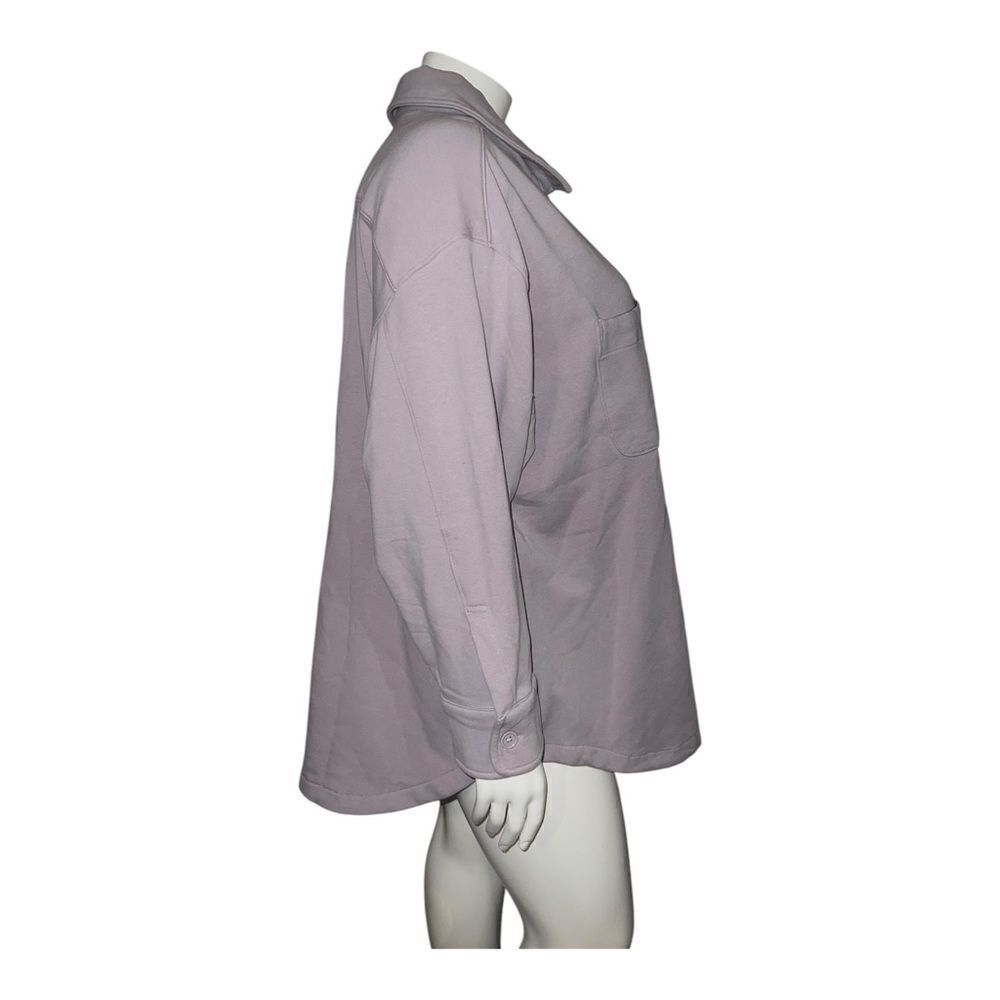 Athleta Plus Size Retroplush Shirt Jacket Tinsel Purple 3X NWOT - Picture 7 of 9